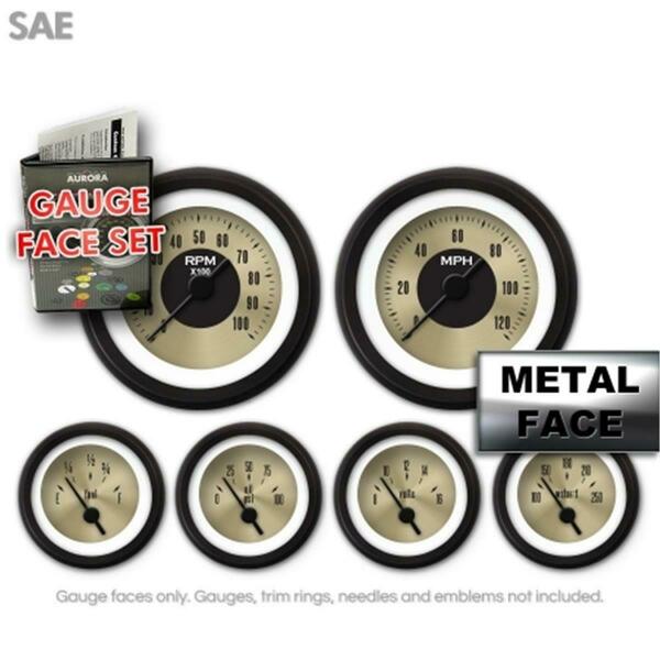 Aurora Instruments GARFE127 Gauge Face Set - SAE American Classic Gold V 8758